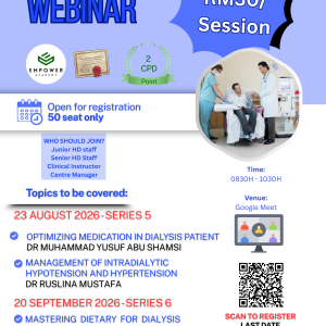 Dialysis Mastery Webinar Series (Earn 2 CPD Points)
